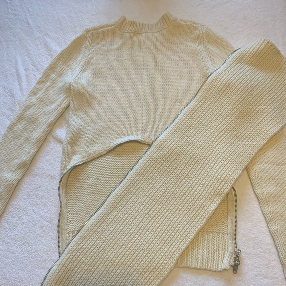 Alexander Wang Merino Wool Black Sweater with Zipper Detail- Size XS - Picture 13 of 16